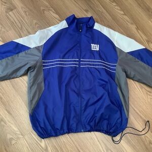 NEW YORK GIANTS Jacket Men XL Blue Full Zip NFL Reebok Windbreaker